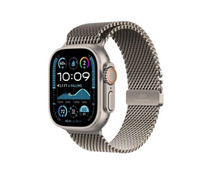 Smartklokke, Smartwatch & Sportsklokke - Apple Watch Ultra 2 GPS + Cellular 49mm - Titanium Case with Titanium Milanese Loop - M - MX5R3DH/A