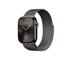 Smartklokke, Smartwatch & Sportsklokke - Apple Watch Series 10 GPS + Cellular 46mm - Slate Titanium Case with Slate Milanese Loop - S/M - MC7R4QN/A