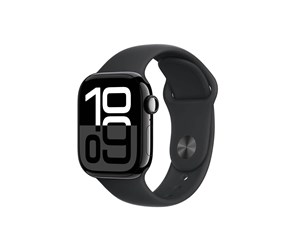 Smartklokke, Smartwatch & Sportsklokke - Apple Watch Series 10 GPS 42mm - Jet Black Aluminium Case with Black Sport Band - S/M - MWWE3QN/A