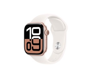 Smartklokke, Smartwatch & Sportsklokke - Apple Watch Series 10 GPS 42mm - Rose Gold Aluminium Case with Light Blush Sport Band - S/M - MWWH3QN/A