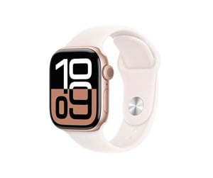 Smartklokke, Smartwatch & Sportsklokke - Apple Watch Series 10 GPS 42mm - Rose Gold Aluminium Case with Light Blush Sport Band - M/L - MWWJ3QN/A