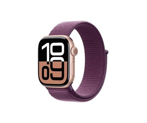 Smartklokke, Smartwatch & Sportsklokke - Apple Watch Series 10 GPS 42mm - Rose Gold Aluminium Case with Plum Sport Loop - MWWK3QN/A