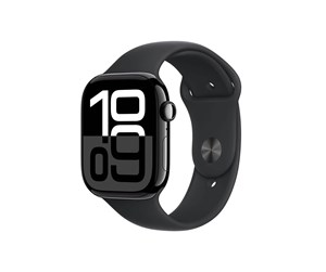 Smartklokke, Smartwatch & Sportsklokke - Apple Watch Series 10 GPS 46mm - Jet Black Aluminium Case with Black Sport Band - S/M - MWWP3QN/A