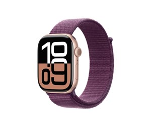 Smartklokke, Smartwatch & Sportsklokke - Apple Watch Series 10 GPS 46mm - Rose Gold Aluminium Case with Plum Sport Loop - MWWV3QN/A