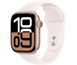 Smartklokke, Smartwatch & Sportsklokke - Apple Watch Series 10 GPS + Cellular 42mm - Rose Gold Aluminium Case with Light Blush Sport Band - M/L - MWXA3QN/A