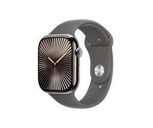 Smartklokke, Smartwatch & Sportsklokke - Apple Watch Series 10 GPS + Cellular 42mm - Titanium Case with Stone Grey Sport Band - M/L - MWXE3QN/A