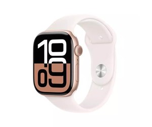 Smartklokke, Smartwatch & Sportsklokke - Apple Watch Series 10 GPS + Cellular 46mm - Rose Gold Aluminium Case with Light Blush Sport Band - S/M - MWY63QN/A