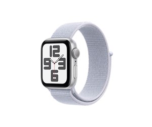 Smartklokke, Smartwatch & Sportsklokke - Apple Watch SE GPS 40mm - Silver Aluminium Case with Blue Cloud Sport Loop - MXEE3QN/A