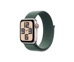 Smartklokke, Smartwatch & Sportsklokke - Apple Watch SE GPS + Cellular 40mm - Starlight Aluminium Case with Lake Green Sport Loop - MXGH3QN/A