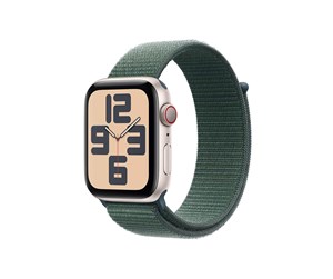 Smartklokke, Smartwatch & Sportsklokke - Apple Watch SE GPS + Cellular 44mm - Starlight Aluminium Case with Lake Green Sport Loop - MXGV3QN/A