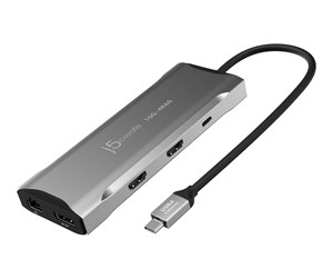 Dokkingstasjon - j5create Elite - mini-dock - USB4 / Thunderbolt 4 - 2 x HDMI DP - 1GbE - JCD397