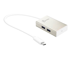 USB-hub - j5create - hub - 4 ports USB-hub - 4 porter - Sølv - JCH343