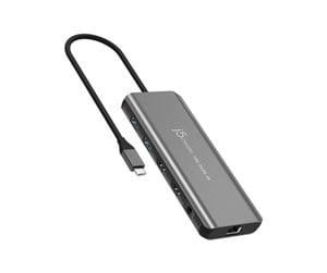 Dokkingstasjon - j5create JCD398-N - USB-C Dual 4K HDMI 10Gbps Mini Dock (With Ethernet) - JCD398-N