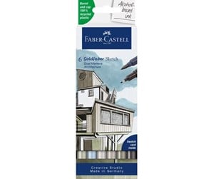 Skrive- & Tegneverktøy - Faber Castell Goldfaber Sketch Marker - Architecture (6 pcs) - 164807