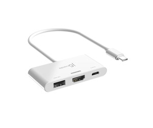 Dokkingstasjon - j5create JCA399-N USB-C to 4K144Hz HDMI Adapter with USB & Power Delivery - White - JCA399