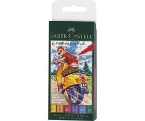 Skrive- & Tegneverktøy - Faber Castell Pitt Artist Pen Brush - Colour Wheel (6 pcs) - 167174