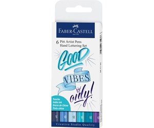 Skrive- & Tegneverktøy - Faber Castell Pitt Artist Pen Hand Lettering Set - Blue (6 pcs) - 267123