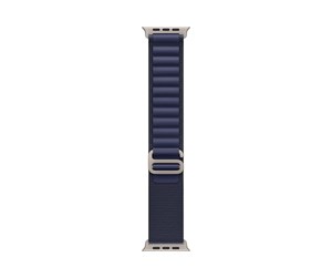 Smartklokke - Tilbehør - Apple 49mm Navy Alpine Loop - Medium - Titanium Finish - MXMY3ZM/A