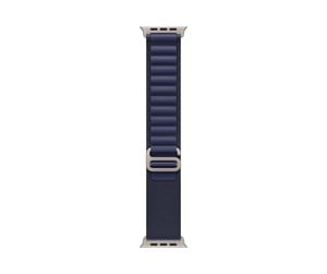 Smartklokke - Tilbehør - Apple 49mm Navy Alpine Loop - Large - Titanium Finish - MXN03ZM/A