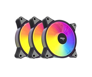 Kabinettvifte - Aigo Computer Fan set 3in1 AR12 ARGB 120x120 (black) - Kabinettvifte - 120mm - Svart - 24 dBA - AR12 3in1