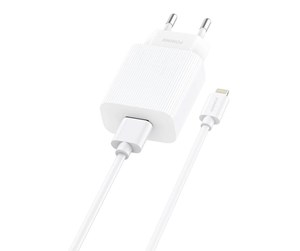 Mobil - Adaptere og ladere - Foneng Charger EU28 2.4A + USB-A to Lighning cable - EU28 iPhone