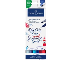 Skrive- & Tegneverktøy - Faber Castell Goldfaber Aqua Dual Marker - Lettering Set Seaside (6 pcs) - 164519