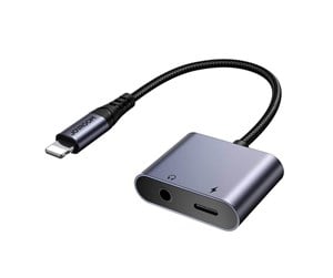 USB-hub - Joyroom 2-in-1 Audio adapter SY-L01 Lightning to 3.5mm + Lightning (black) USB-hub - SY-L01