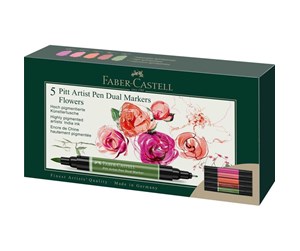 Skrive- & Tegneverktøy - Faber Castell Pitt Artist Pen Dual Marker - Flowers (5 pcs) - 162007