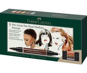 Skrive- & Tegneverktøy - Faber Castell Pitt Artist Pen Dual Marker - Portrait (5 pcs) - 162009