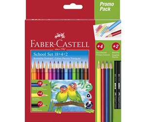 Skrive- & Tegneverktøy - Faber Castell School Set - Triangular Colour Pencils Promo Pack (24 pcs) - 201597