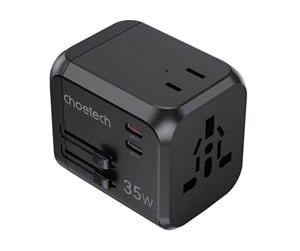 Mobil - Adaptere og ladere - Choetech PD5008 travel charger 3xUSB-A 2xUSB-C GaN 35W US/EU/UK/AU (black) - PD5008