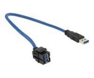 Tilbehør - DeLOCK Keystone Module USB 3.0 A Female 250° > USB 3.0 A Male - 86375