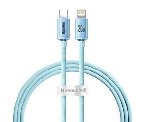 USB - Baseus Crystal Shine USB-C to iP cable 20W 1.2m (blue) - CAJY001303