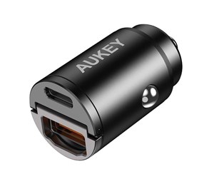 Mobil - Adaptere og ladere - Aukey CC-A3 car charger 1xUSB-A 1xUSB-C 30W (black) - CC-A3 Black