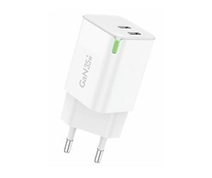 Mobil - Adaptere og ladere - Foneng Wall charger GaN 35W 2x USB-C 2.4A (white) - GAN35 C-L