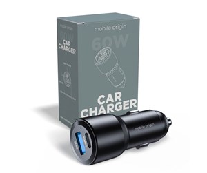 Mobil - Adaptere og ladere - Mobile Origin Car Charger 60W USB-C and USB-A - FRL-CCH60W-01