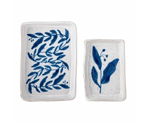 Servering & Servise - Bloomingville - Aurora Tray Blue Stoneware (82058188) - 82058188