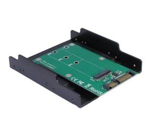 Harddisk - Tilbehør - Deltaco M.2 to SATA Adapter 3.5" Plastic Tray 22pin - Black - KT001B