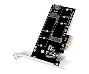 Harddisk - Tilbehør - Deltaco PCIe Adapter  2xM.2 SATA SSD PCIe X4 &SATA Connect - KT015