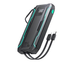 Nødlader - Joyroom Powerbank JR-L017 10000mAh 22.5W with Lightning + USB-C cable (black) Nødlader - Svart - 10000 mAh - JR-L017