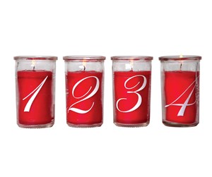 Dekorasjon - Det Gamle Apotek DGA - Advent Candles in glass - Red (12651008) - 12651008