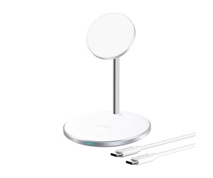 Mobil - Adaptere og ladere - Choetech Wireless charger T581-F with stand (white) - T581-F