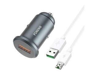 Mobil - Adaptere og ladere - Foneng Car charger C15 USB 4A + cable USB to Micro USB (grey) - C15 Micro