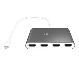 Skjermkabel - j5create USB-C to 4-Port HDMI Multi Monitor Adapter - JCA366-N