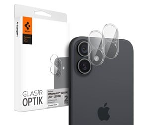 Mobil - Beskyttelsesglass - Spigen Glass tR Optik 2 Pack crystal clear - iPhone 16/16 Plus - AGL07923