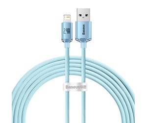 USB - Baseus cable for iP  Crystal Shine 2.4A 2m (blue) - CAJY001203