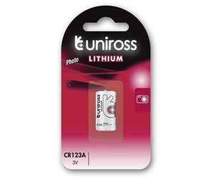 Batteri - UNiROSS Lithium CR123A 3V - BL1 - U1CR123A