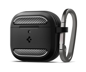 Hodetelefoner - Spigen Rugged Armor matte black - AirPods 4 - ACS08642