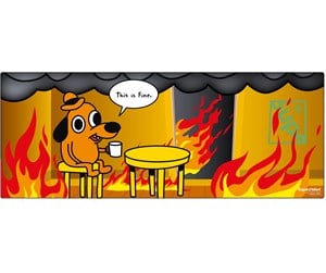 Musematte & Tilbehør  - SUPE DESKMAT THIS IS FINE - 369851