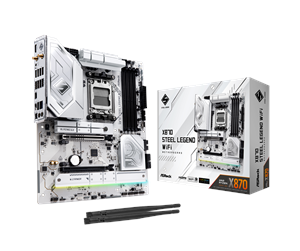 Hovedkort - ASRock X870 STEEL LEGEND WIFI Hovedkort - AMD X870 - AMD AM5 socket - DDR5 RAM - ATX - 90-MXBPJ0-A0UAYZ